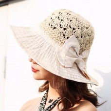 2018 New Fashion Straw Patch Summer Hat Mujer Beach Sun Hats Bow Wide Brim  8004195986417 eb-14936818